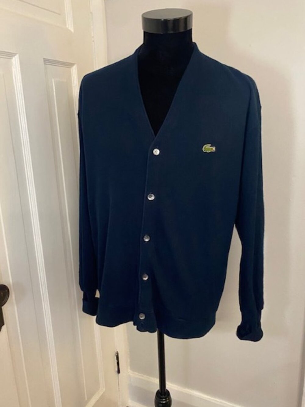 Vintage (1990) Izod Lacoste Cardigan XL/ XXL Blue Button knit